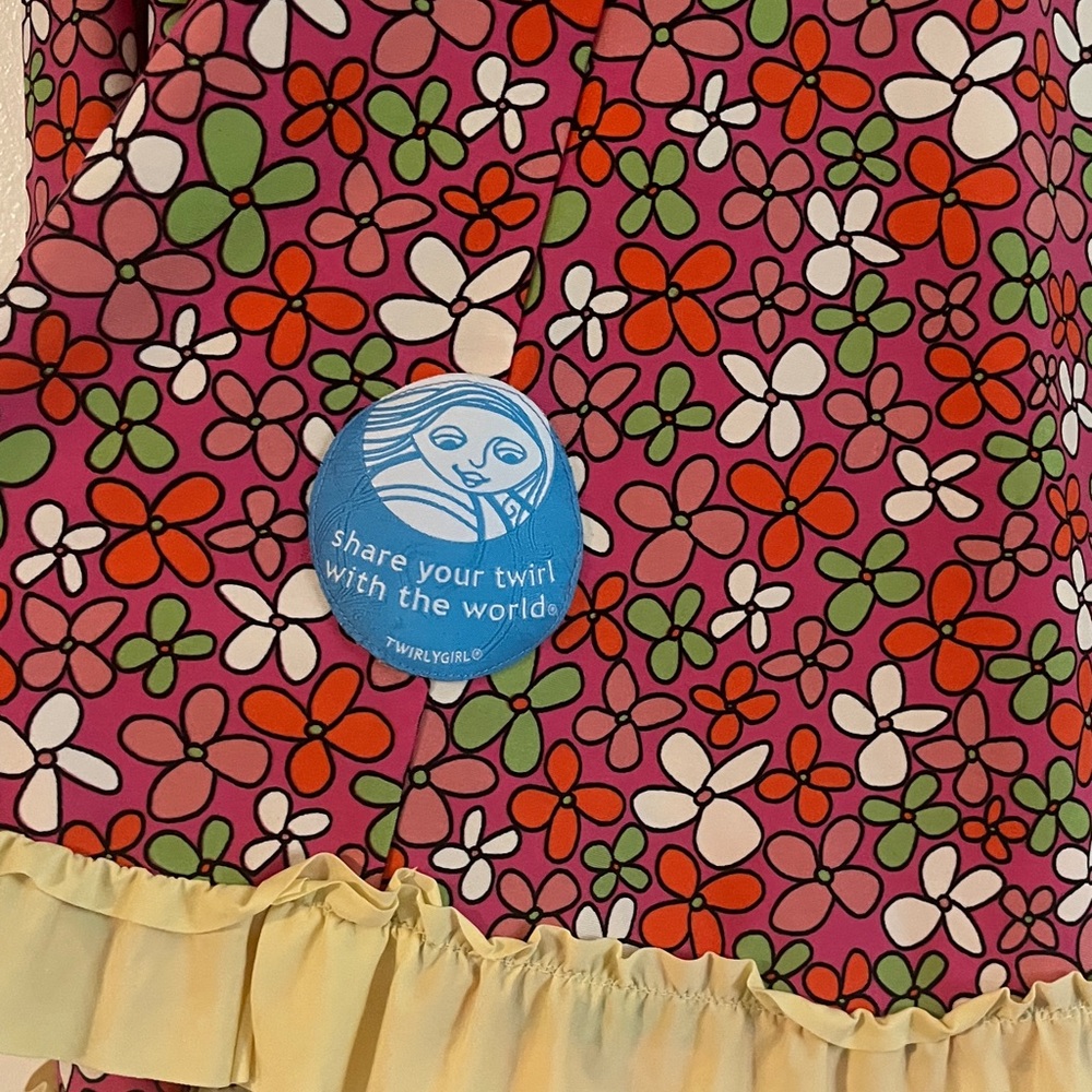 Twirly Girl original reversible Colorful Floral Kids Dress - Picture 6 of 10